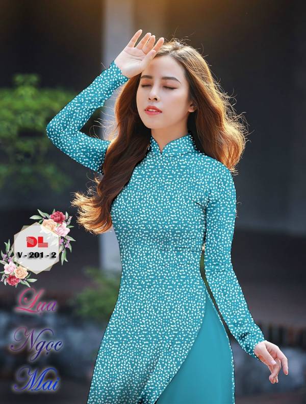 Vải Áo Dài Chấm Bi Nhỏ Mới Ra AD V201 36 Vải Áo Dài Chấm Bi Nhỏ Mới Ra AD V201