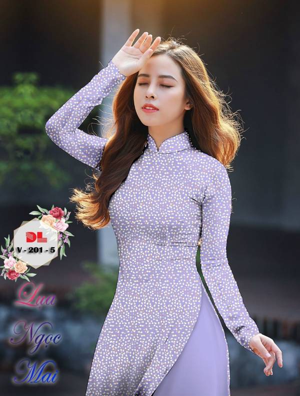 Vải Áo Dài Chấm Bi Nhỏ Mới Ra AD V201 35 Vải Áo Dài Chấm Bi Nhỏ Mới Ra AD V201