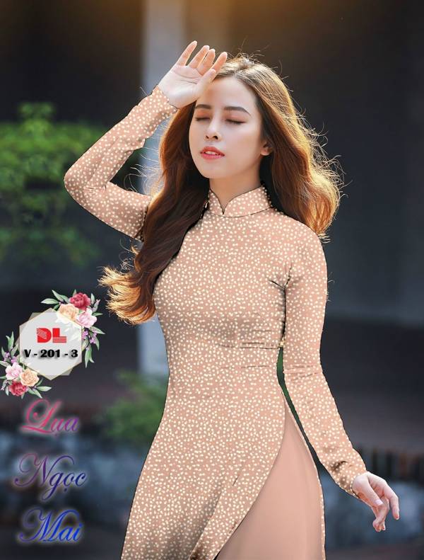 Vải Áo Dài Chấm Bi Nhỏ Mới Ra AD V201 38 Vải Áo Dài Chấm Bi Nhỏ Mới Ra AD V201