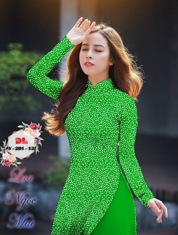 Vải Áo Dài Chấm Bi Nhỏ Mới Ra AD V201 41 Vải Áo Dài Chấm Bi Nhỏ Mới Ra AD V201