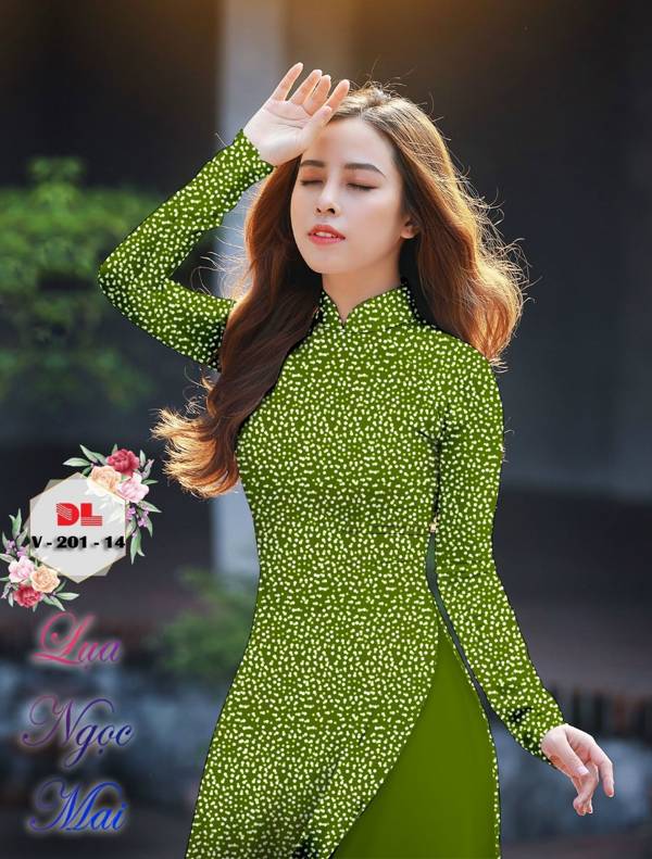 Vải Áo Dài Chấm Bi Nhỏ Mới Ra AD V201 40 Vải Áo Dài Chấm Bi Nhỏ Mới Ra AD V201