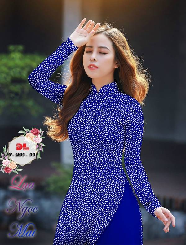 Vải Áo Dài Chấm Bi Nhỏ Mới Ra AD V201 44 Vải Áo Dài Chấm Bi Nhỏ Mới Ra AD V201