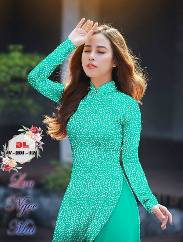 Vải Áo Dài Chấm Bi Nhỏ Mới Ra AD V201 42 Vải Áo Dài Chấm Bi Nhỏ Mới Ra AD V201