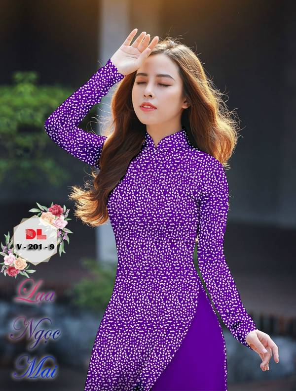 Vải Áo Dài Chấm Bi Nhỏ Mới Ra AD V201 46 Vải Áo Dài Chấm Bi Nhỏ Mới Ra AD V201