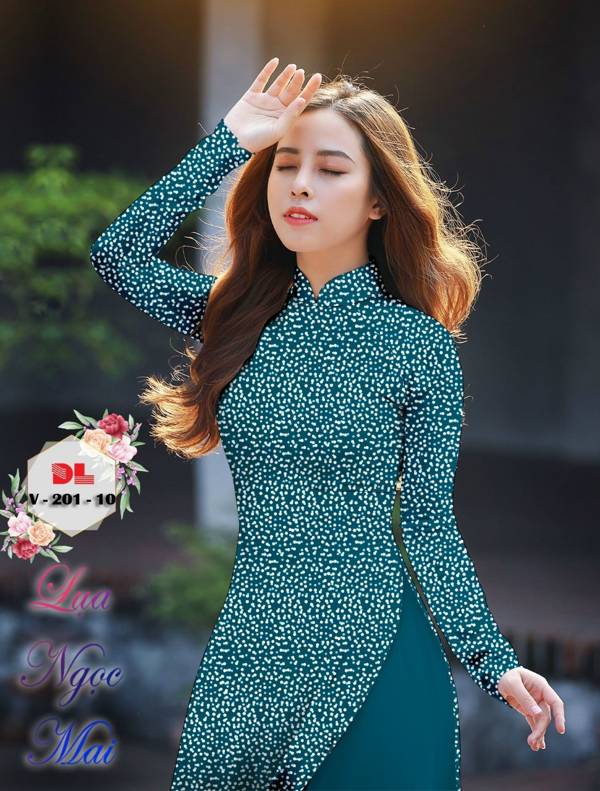 Vải Áo Dài Chấm Bi Nhỏ Mới Ra AD V201 45 Vải Áo Dài Chấm Bi Nhỏ Mới Ra AD V201