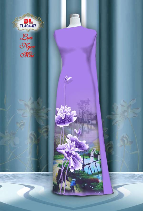 Vải Áo Dài Hoa Sen Kiểu Mới AD TL404