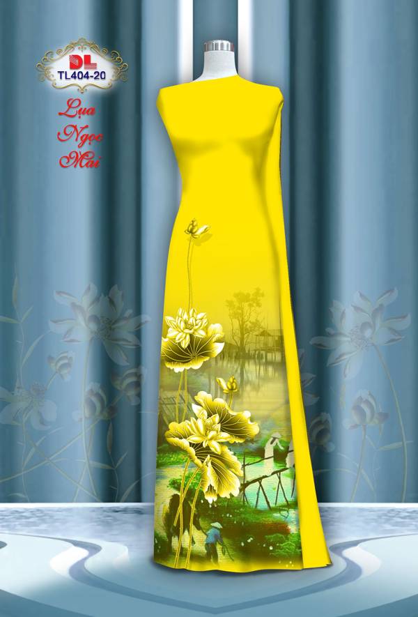 Vải Áo Dài Hoa Sen Kiểu Mới AD TL404