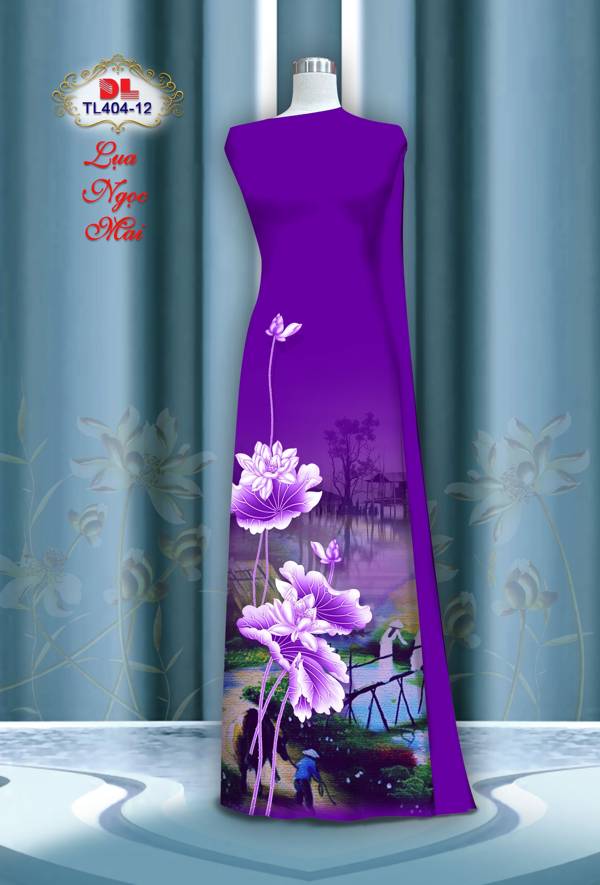 Vải Áo Dài Hoa Sen Kiểu Mới AD TL404