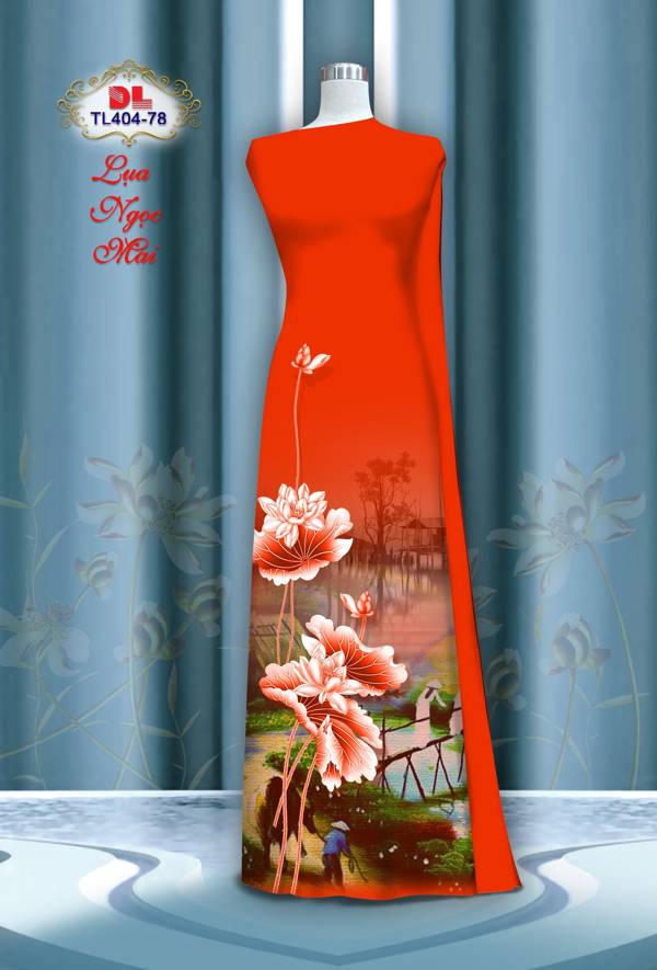 Vải Áo Dài Hoa Sen Kiểu Mới AD TL404