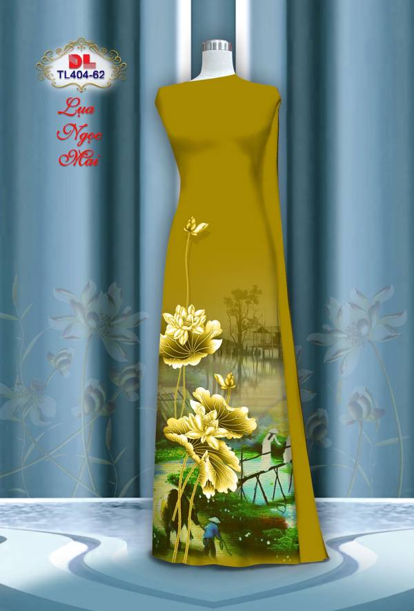 Vải Áo Dài Hoa Sen Kiểu Mới AD TL404