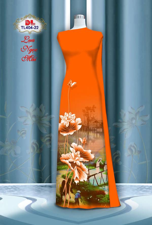 Vải Áo Dài Hoa Sen Kiểu Mới AD TL404