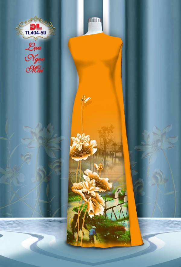 Vải Áo Dài Hoa Sen Kiểu Mới AD TL404