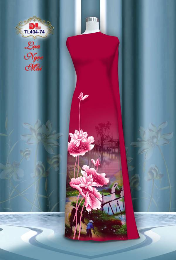 Vải Áo Dài Hoa Sen Kiểu Mới AD TL404