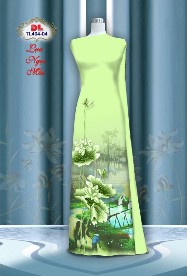 Vải Áo Dài Hoa Sen Kiểu Mới AD TL404