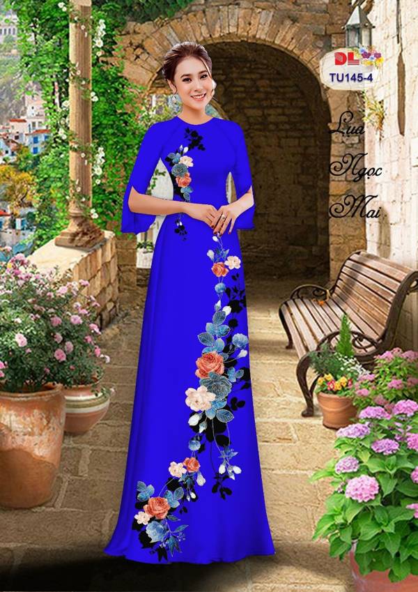 Vải Áo Dài Hoa Hồng Kiểu Mới AD TU145 43 Vải Áo Dài Hoa Hồng Kiểu Mới AD TU145