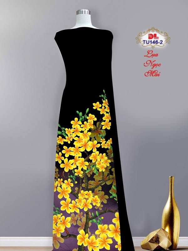 Vải Áo Dài Hoa Mai Mới Ra AD TU146 29 Vải Áo Dài Hoa Mai Mới Ra AD TU146