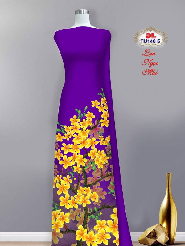 Vải Áo Dài Hoa Mai Mới Ra AD TU146 31 Vải Áo Dài Hoa Mai Mới Ra AD TU146