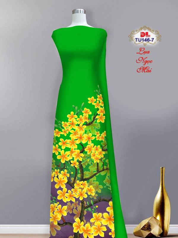 Vải Áo Dài Hoa Mai Mới Ra AD TU146 30 Vải Áo Dài Hoa Mai Mới Ra AD TU146