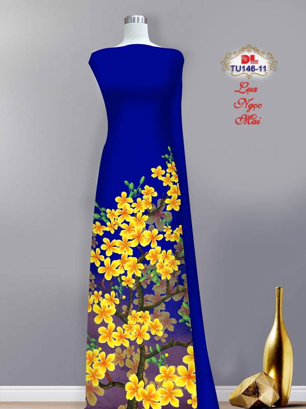 Vải Áo Dài Hoa Mai Mới Ra AD TU146 32 Vải Áo Dài Hoa Mai Mới Ra AD TU146