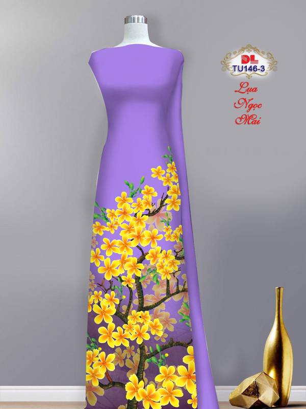 Vải Áo Dài Hoa Mai Mới Ra AD TU146 37 Vải Áo Dài Hoa Mai Mới Ra AD TU146