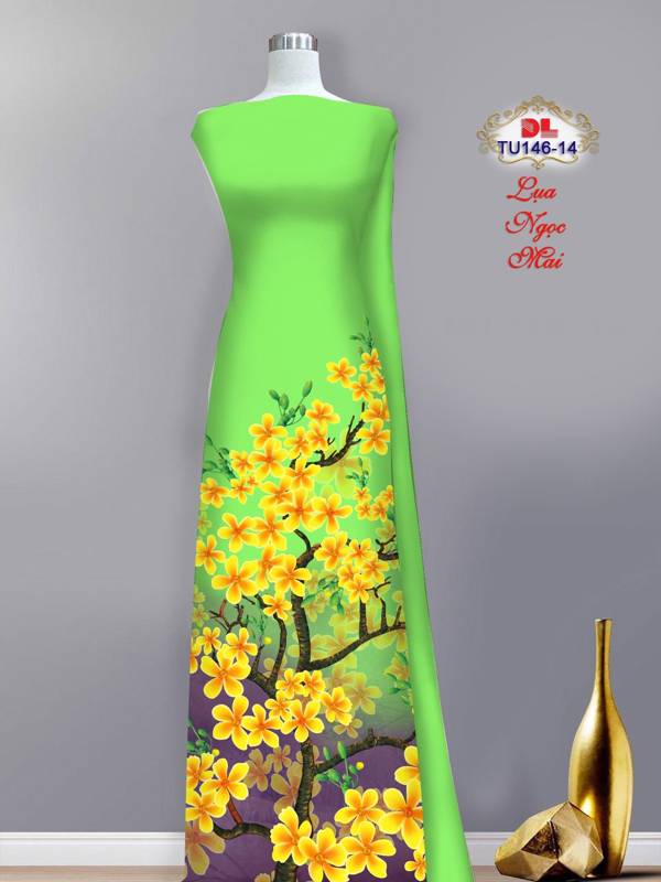 Vải Áo Dài Hoa Mai Mới Ra AD TU146 40 Vải Áo Dài Hoa Mai Mới Ra AD TU146