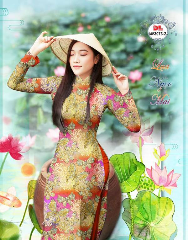 Vải Áo Dài Hoa Bướm Thiết Kế 2021 AD MV3073 32 Vải Áo Dài Hoa Bướm Thiết Kế 2021 AD MV3073