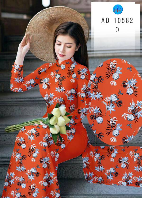 Vải Áo Dài Hoa Đều Mới Ra AD 10582 42 Vải Áo Dài Hoa Đều Mới Ra AD 10582