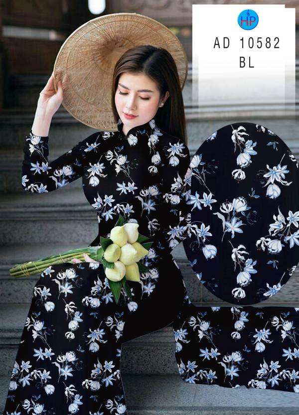 Vải Áo Dài Hoa Đều Mới Ra AD 10582 48 Vải Áo Dài Hoa Đều Mới Ra AD 10582