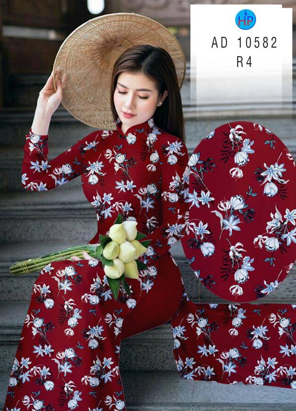 Vải Áo Dài Hoa Đều Mới Ra AD 10582 44 Vải Áo Dài Hoa Đều Mới Ra AD 10582