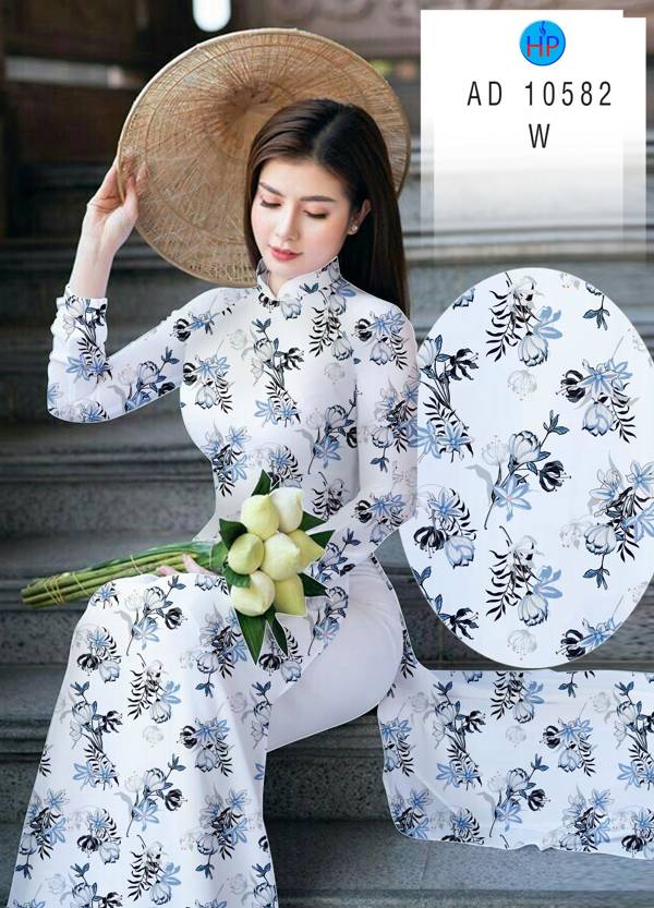 Vải Áo Dài Hoa Đều Mới Ra AD 10582 49 Vải Áo Dài Hoa Đều Mới Ra AD 10582