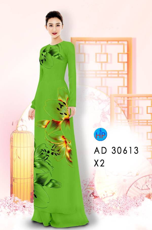Vải Áo Dài Hoa In 3D Vừa Ra  AD 30613