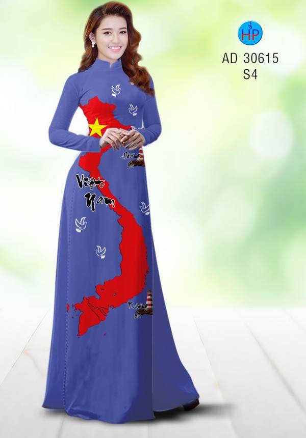 Vải Áo Dài Bản Đồ Việt Nam Kiểu Mới AD 30615 58 Vải Áo Dài Bản Đồ Việt Nam Kiểu Mới AD 30615