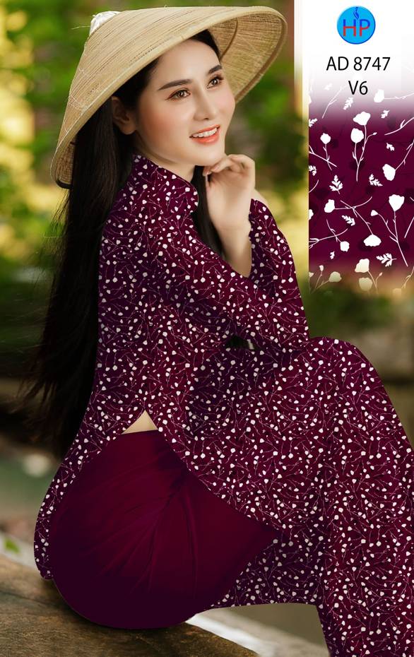 Vải Áo Dài Hoa Nhí Vừa Ra AD 8747 55 Vải Áo Dài Hoa Nhí Vừa Ra AD 8747