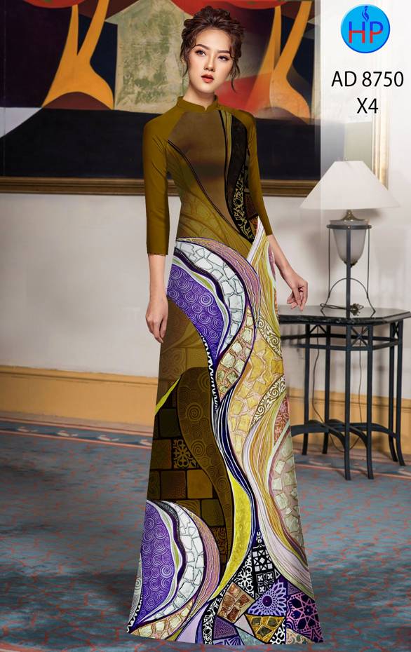 Vải Áo Dài Hoa Văn Độc Đáo AD 8750 41 Vải Áo Dài Hoa Văn Độc Đáo AD 8750