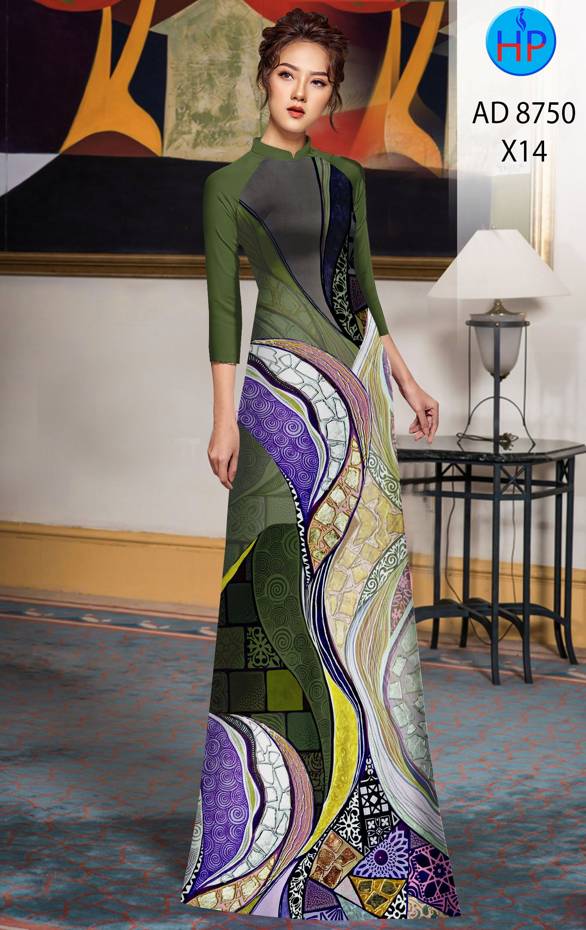 Vải Áo Dài Hoa Văn Độc Đáo AD 8750 45 Vải Áo Dài Hoa Văn Độc Đáo AD 8750