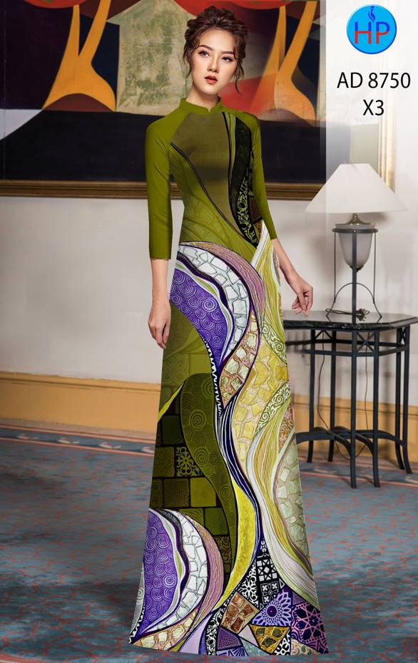 Vải Áo Dài Hoa Văn Độc Đáo AD 8750 50 Vải Áo Dài Hoa Văn Độc Đáo AD 8750