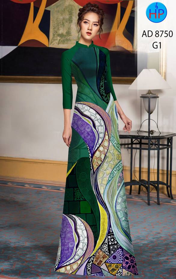 Vải Áo Dài Hoa Văn Độc Đáo AD 8750 53 Vải Áo Dài Hoa Văn Độc Đáo AD 8750