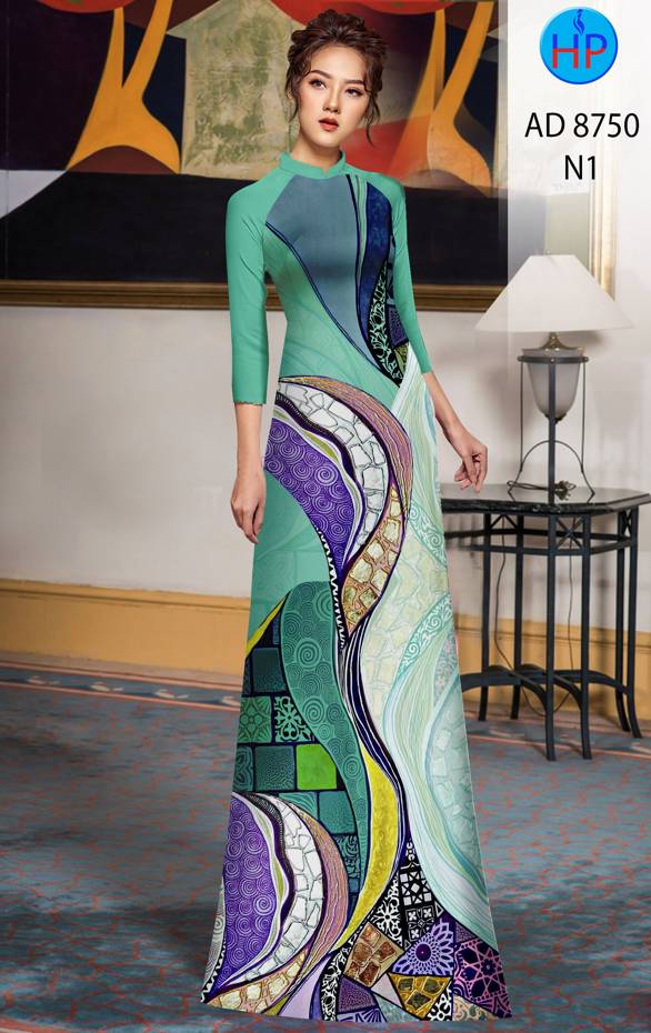 Vải Áo Dài Hoa Văn Độc Đáo AD 8750 55 Vải Áo Dài Hoa Văn Độc Đáo AD 8750