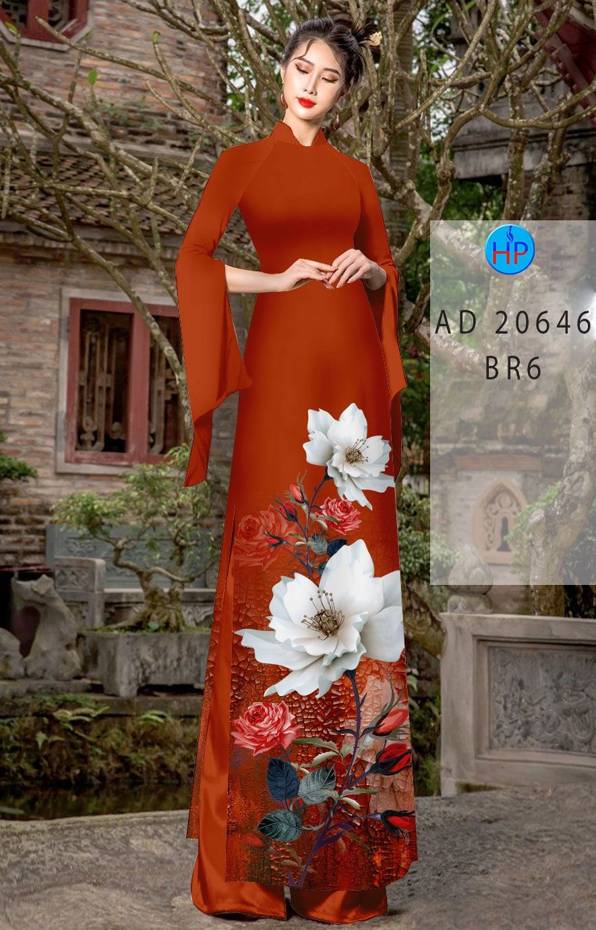 Vải Áo Dài Hoa In 3D Độc Đáo AD 20646 44 Vải Áo Dài Hoa In 3D Độc Đáo AD 20646