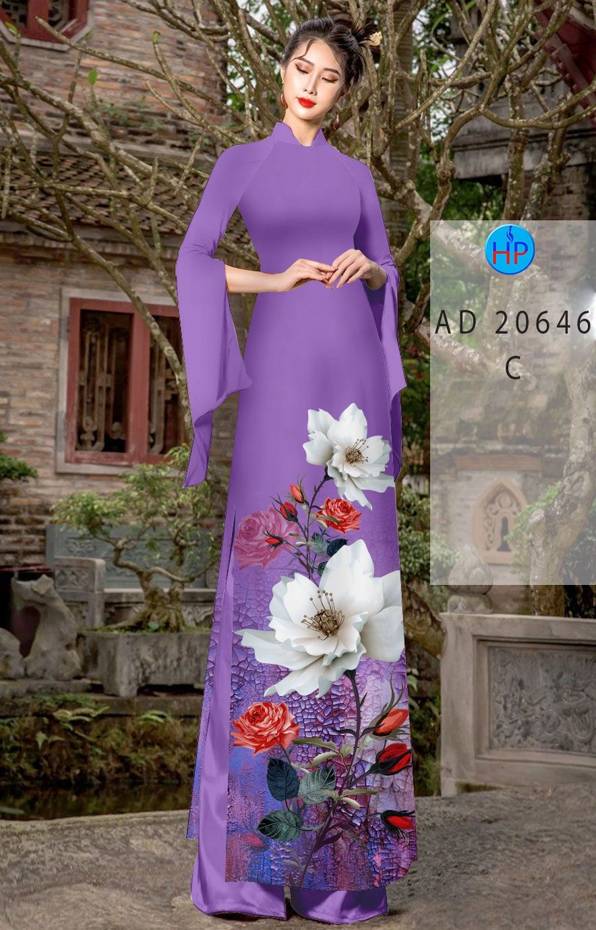 Vải Áo Dài Hoa In 3D Độc Đáo AD 20646 41 Vải Áo Dài Hoa In 3D Độc Đáo AD 20646