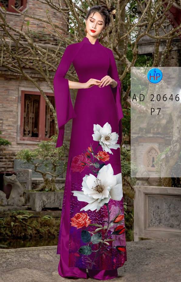 Vải Áo Dài Hoa In 3D Độc Đáo AD 20646 42 Vải Áo Dài Hoa In 3D Độc Đáo AD 20646