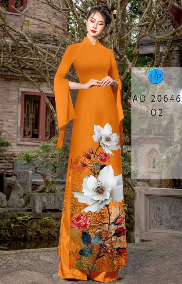 Vải Áo Dài Hoa In 3D Độc Đáo AD 20646 45 Vải Áo Dài Hoa In 3D Độc Đáo AD 20646