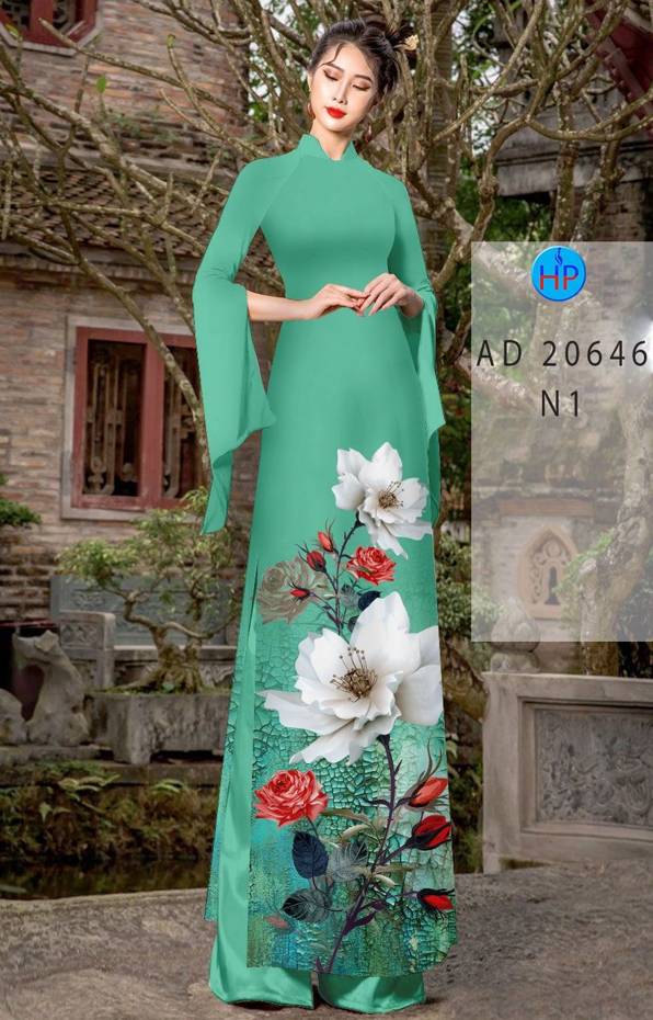 Vải Áo Dài Hoa In 3D Độc Đáo AD 20646 46 Vải Áo Dài Hoa In 3D Độc Đáo AD 20646