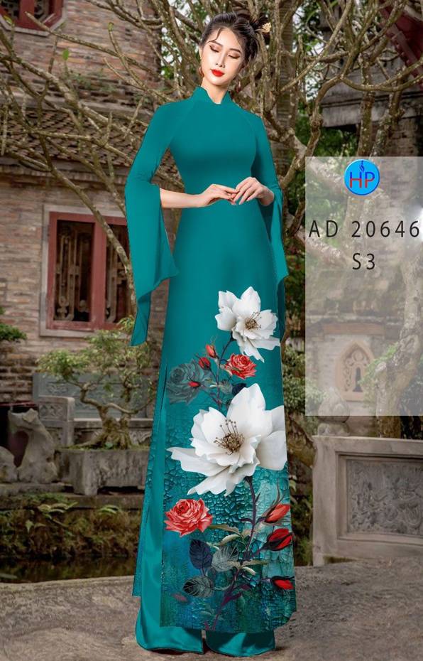 Vải Áo Dài Hoa In 3D Độc Đáo AD 20646 47 Vải Áo Dài Hoa In 3D Độc Đáo AD 20646