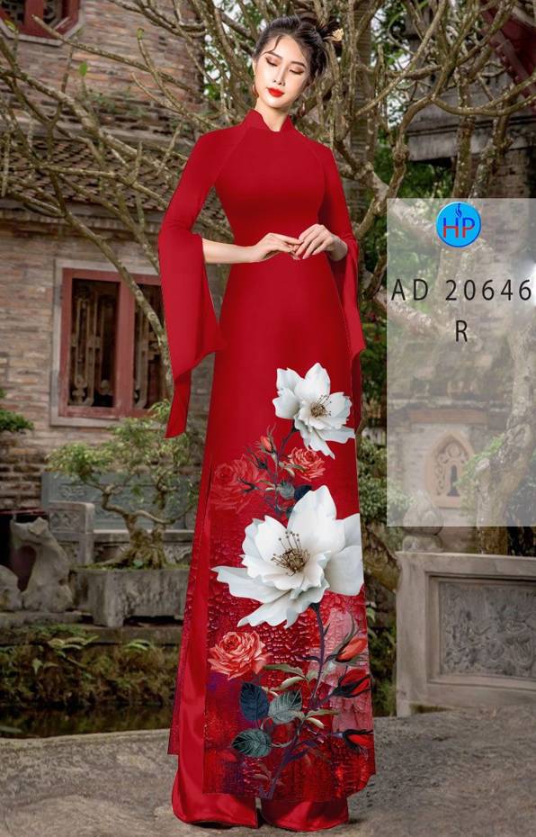 Vải Áo Dài Hoa In 3D Độc Đáo AD 20646 50 Vải Áo Dài Hoa In 3D Độc Đáo AD 20646