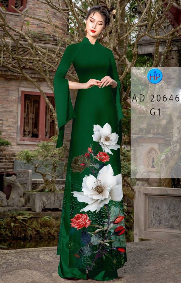 Vải Áo Dài Hoa In 3D Độc Đáo AD 20646 49 Vải Áo Dài Hoa In 3D Độc Đáo AD 20646