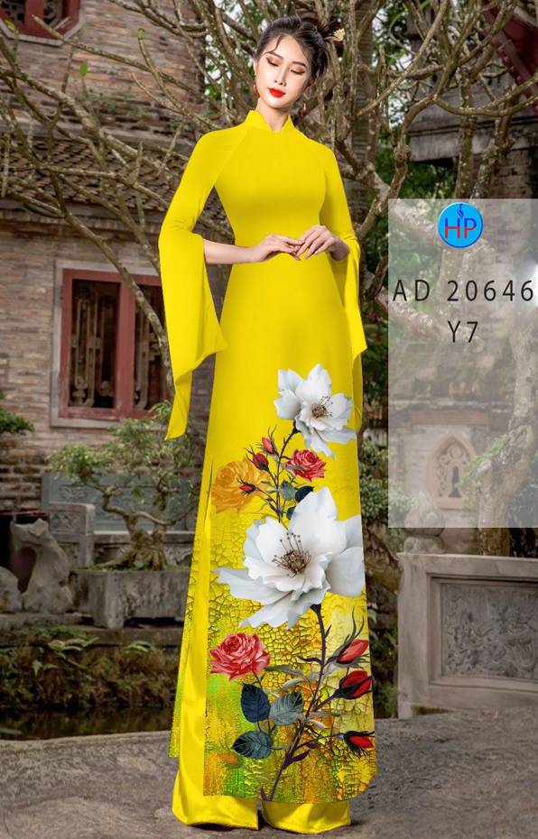 Vải Áo Dài Hoa In 3D Độc Đáo AD 20646 51 Vải Áo Dài Hoa In 3D Độc Đáo AD 20646