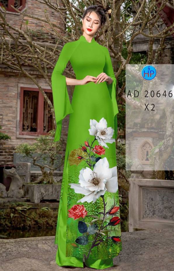 Vải Áo Dài Hoa In 3D Độc Đáo AD 20646 53 Vải Áo Dài Hoa In 3D Độc Đáo AD 20646