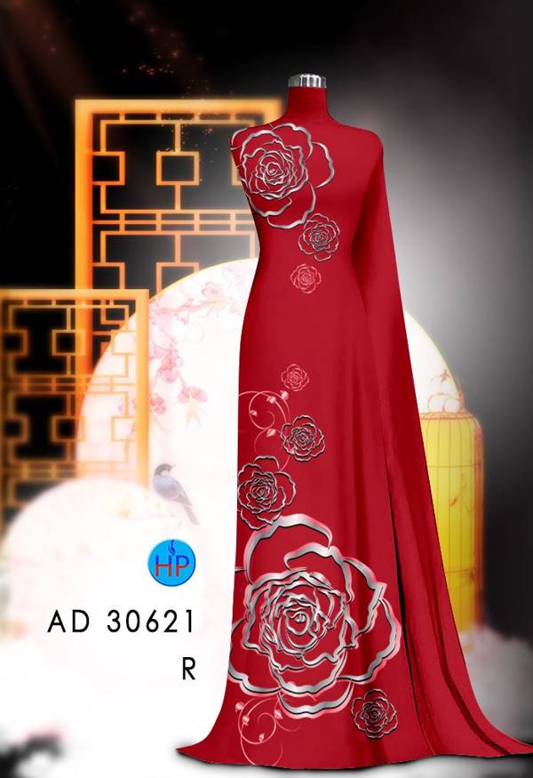 Vải Áo Dài Hoa Hồng Thiết Kế 2021 AD 30621 43 Vải Áo Dài Hoa Hồng Thiết Kế 2021 AD 30621