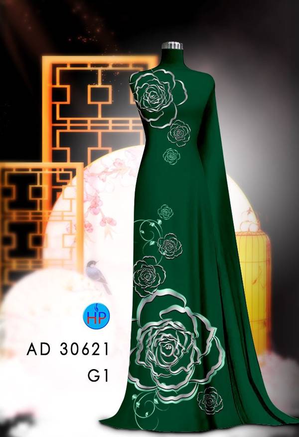 Vải Áo Dài Hoa Hồng Thiết Kế 2021 AD 30621 45 Vải Áo Dài Hoa Hồng Thiết Kế 2021 AD 30621